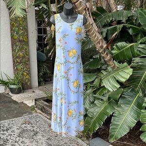 Desigual lemon floral, sheer mesh maxi dress